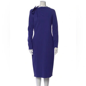 Giorgio Armani Bateau Neckline Midi Length Sheath Dress Purple Size IT 36‎ XS